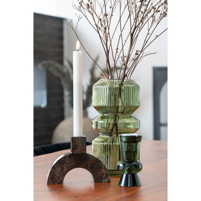 Kynttilänjalka - kynttilänjalka marmorissa, ruskea, 15x3,5x11 cm