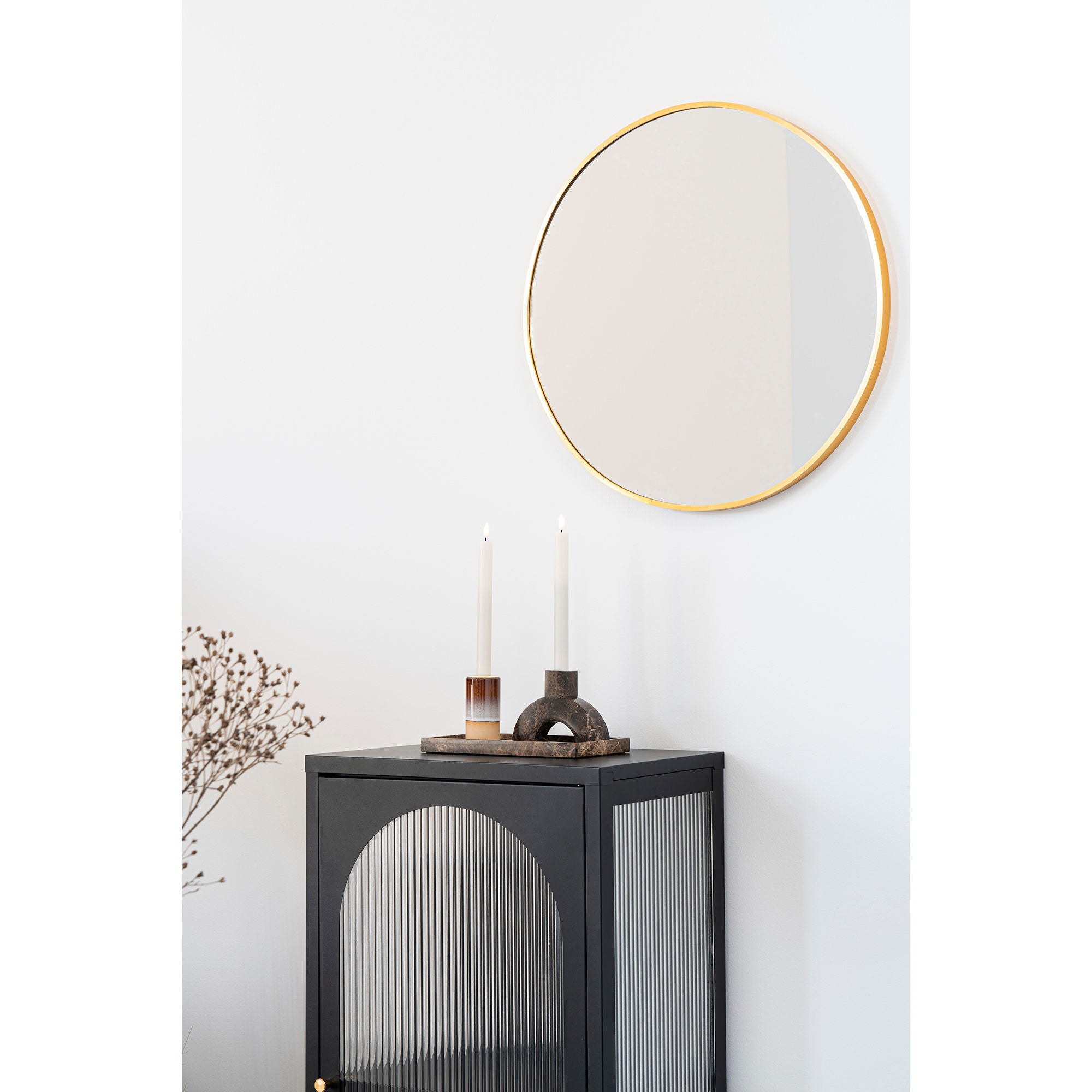 Kynttilänjalka - kynttilänjalka marmorissa, ruskea, 15x3,5x11 cm