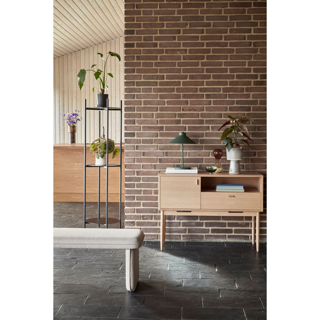 Hübsch Mellow Bench - hiekka 100x38xh40cm