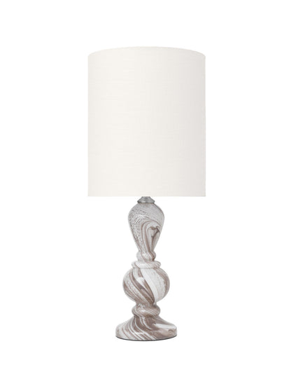 Viihtyisä Living Christine Glass Lamp - Taupe Swirl W. Gertrud Ivory -varjo