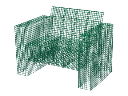 Kalager Design Wire Loungechair, signaali vihreä