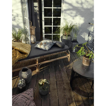 Nordal Bali -syöttö rottingissa tyynyllä - L203 cm - luonto/harmaa