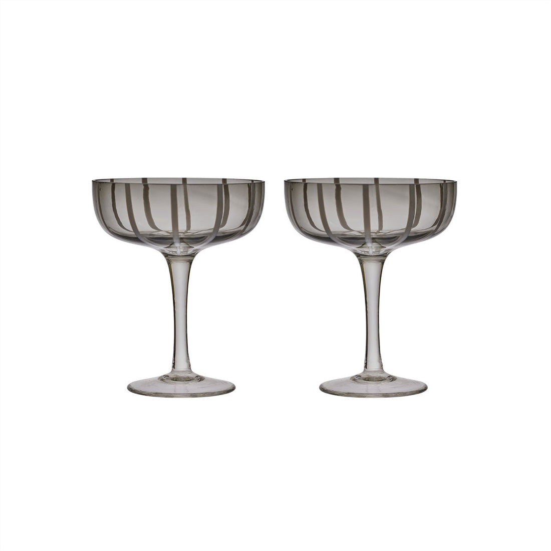 OYOY LIVING Mizu Coupe Glas - Pakke med 2 - Grå