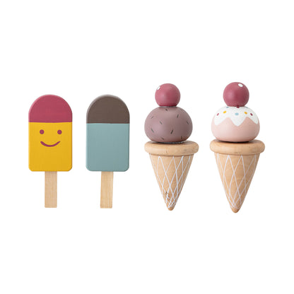 Hasham Legetøjsmad, Rød, Krydsfiner - L13,5xH15xW11,5 cm, Set of 5 - BLOOMINGVILLE MINI - DesignGaragen.dk