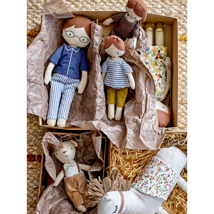 Webster Doll, Brun, Bomuld - L9xH23xW4 cm, Set of 4 - BLOOMINGVILLE MINI - DesignGaragen.dk