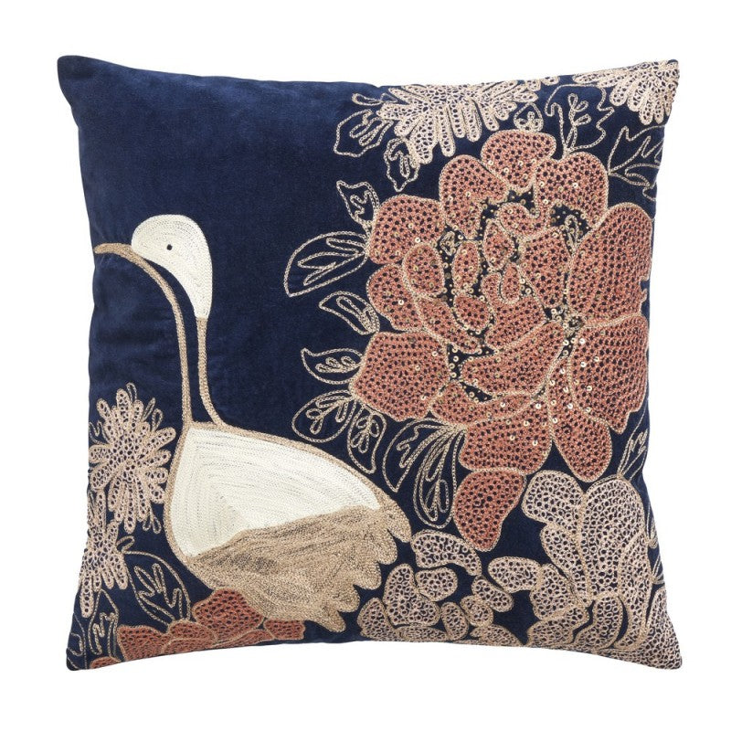 Nordal Blue Velvet tyynylicates -kirjonta 45 x 45 cm