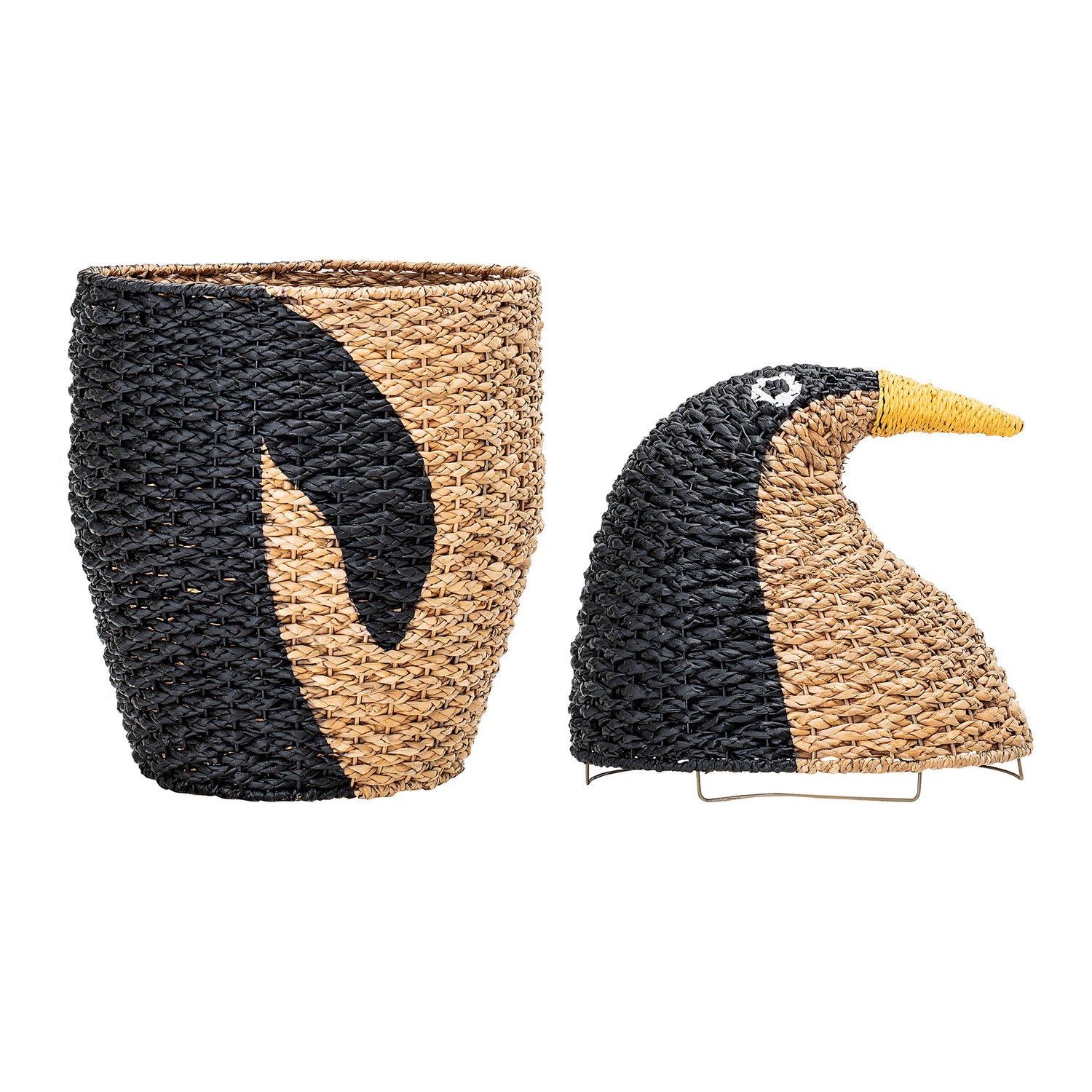Tazia Kurv m/Låg, Sort, Bankuan Grass - D37xH69 cm - BLOOMINGVILLE MINI - DesignGaragen.dk