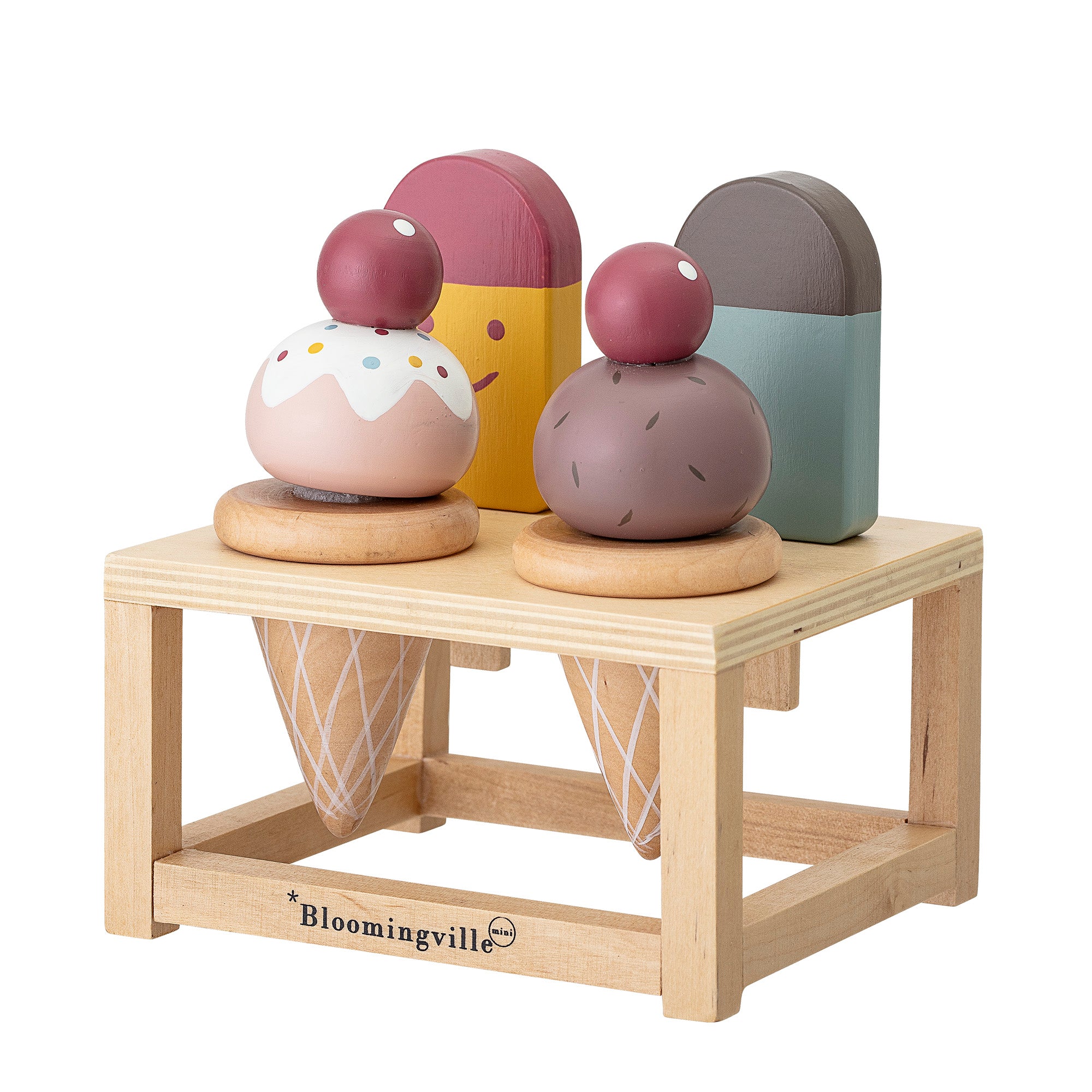 Hasham Legetøjsmad, Rød, Krydsfiner - L13,5xH15xW11,5 cm, Set of 5 - BLOOMINGVILLE MINI - DesignGaragen.dk