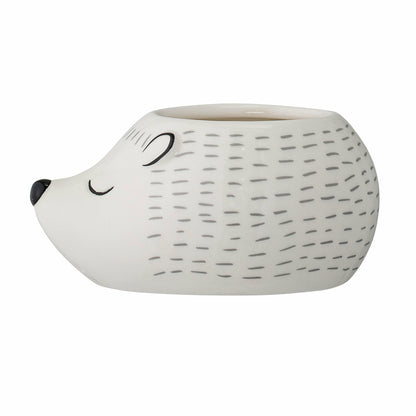 BLOOMINGVILLE MINI Kassander Krukke, Hvid, Stentøj - L13xH6,5xW9,5 cm - DesignGaragen.dk.