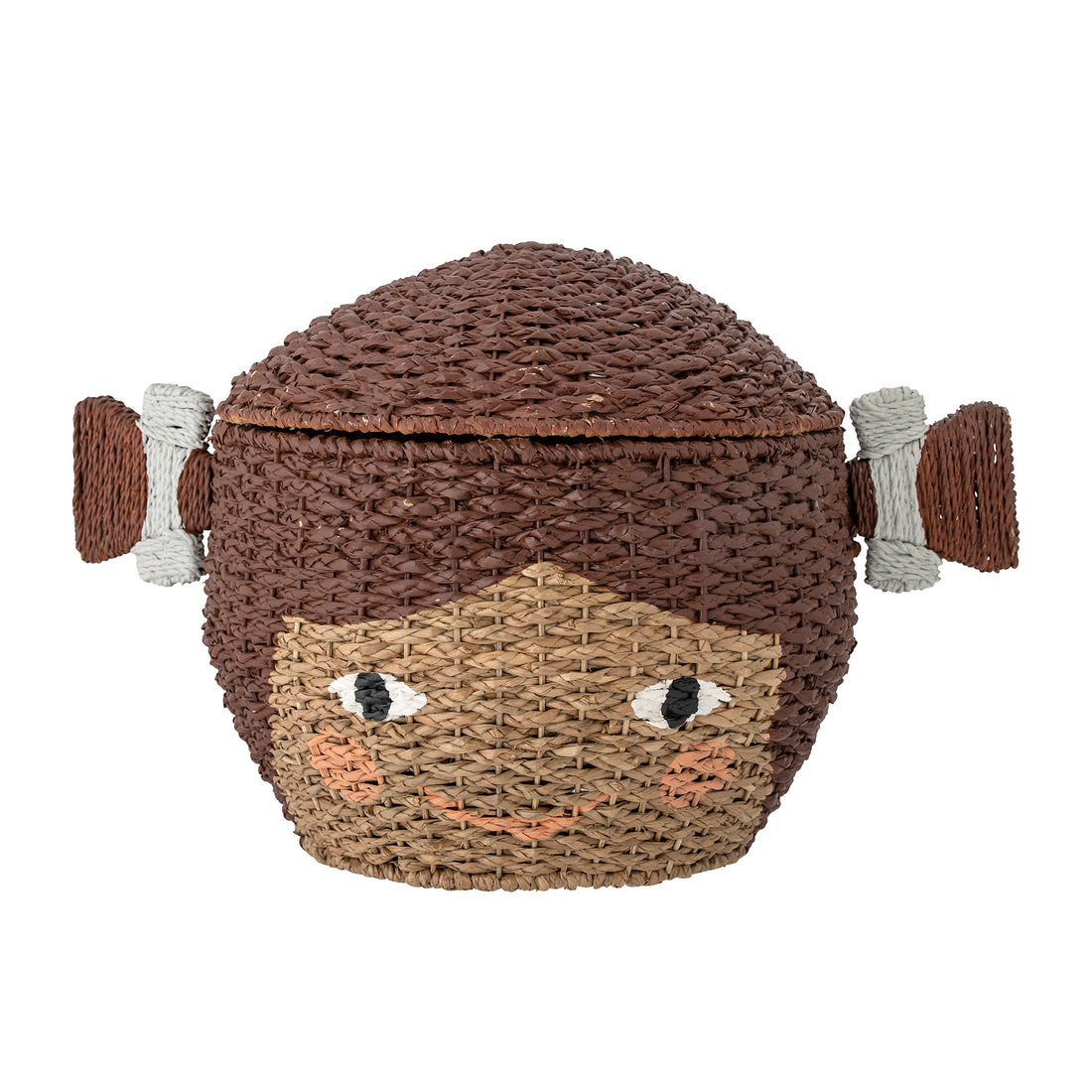 Lill Kurv m/Låg, Brun, Bankuan Grass - L40,5xH40,5xW40,5 cm - BLOOMINGVILLE MINI - DesignGaragen.dk