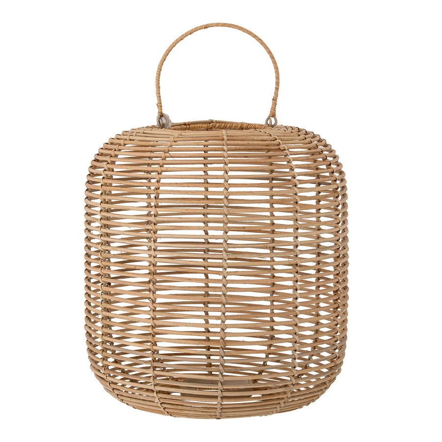 BLOOMINGVILLE Nei Lanterne m/Glas, Natur, Rattan - D35xH47 cm - DesignGaragen.dk.