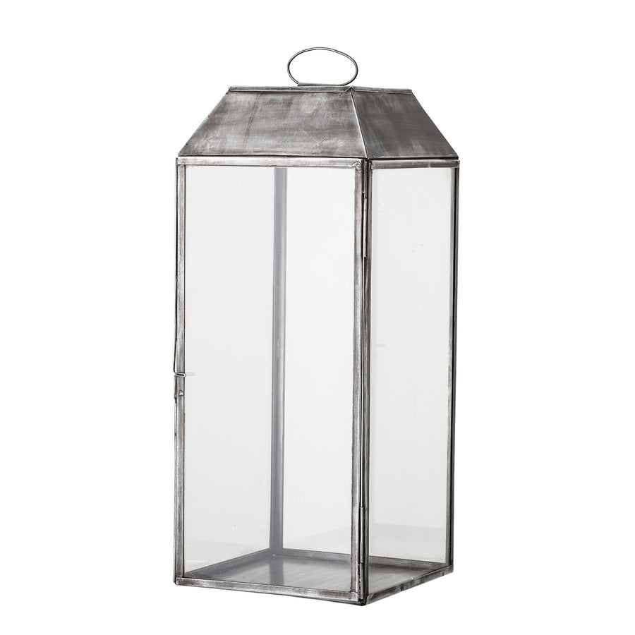 BLOOMINGVILLE Ejlar Lanterne, Grå, Metal - L20xH48xW20 cm - DesignGaragen.dk.