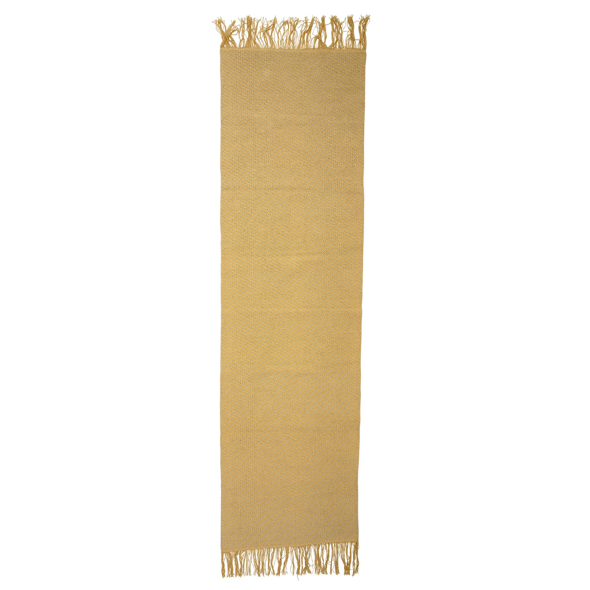 BLOOMINGVILLE MINI Lisbeth Tæppe, Gul, Bomuld - L240xW70 cm - DesignGaragen.dk.